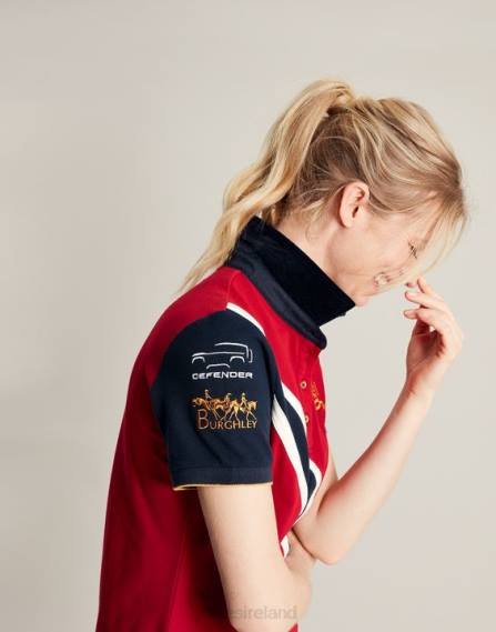 Apparel IE Joules Women Burghley Polo Shirt DARK RED JVVL120