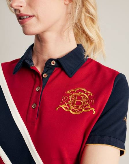 Apparel IE Joules Women Burghley Polo Shirt DARK RED JVVL120