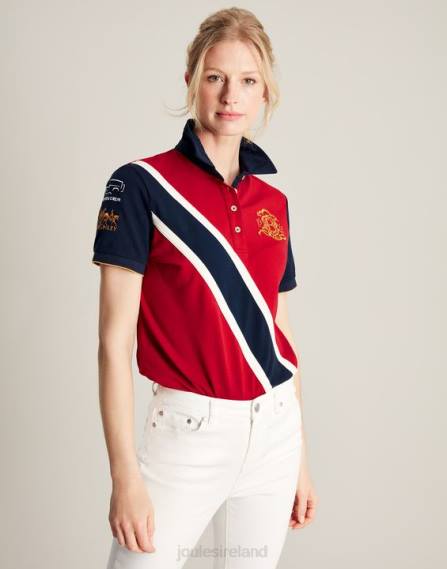 Apparel IE Joules Women Burghley Polo Shirt DARK RED JVVL120
