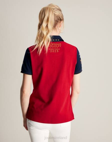 Apparel IE Joules Women Burghley Polo Shirt DARK RED JVVL120
