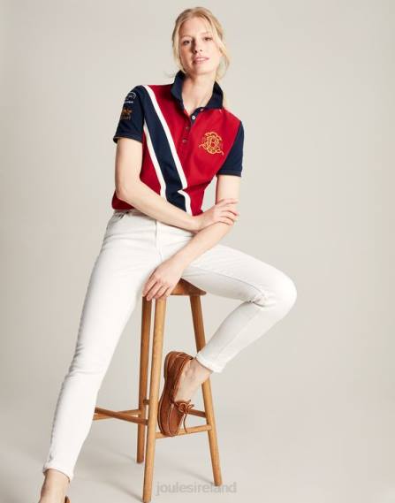 Apparel IE Joules Women Burghley Polo Shirt DARK RED JVVL120