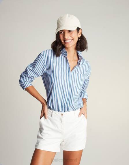 Apparel IE Joules Women Amilla Dropped Shoulder Shirt BLUE STRIPE JVVL3