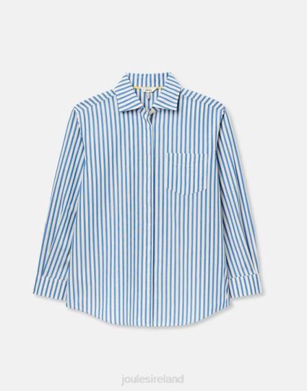 Apparel IE Joules Women Amilla Dropped Shoulder Shirt BLUE STRIPE JVVL3