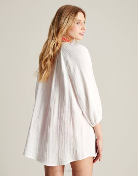 Apparel IE Joules Women Calais Button Through Blouse BRIGHT WHITE JVVL115