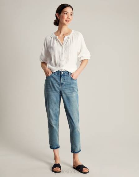 Apparel IE Joules Women Calais Button Through Blouse BRIGHT WHITE JVVL115