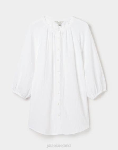 Apparel IE Joules Women Calais Button Through Blouse BRIGHT WHITE JVVL115