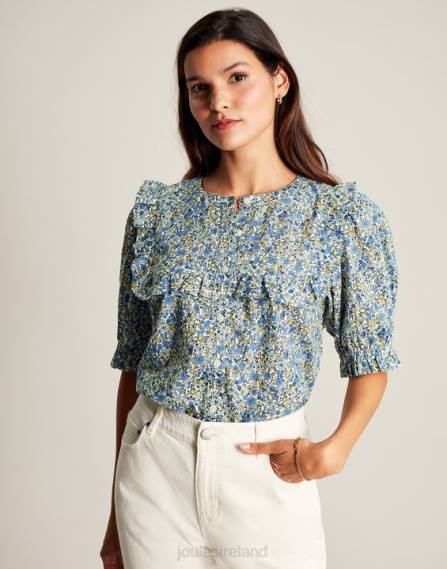 Apparel IE Joules Women Clarabelle Button Through Blouse DITSY JVVL99