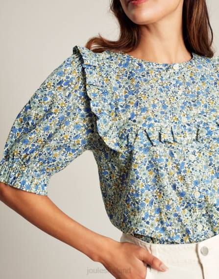 Apparel IE Joules Women Clarabelle Button Through Blouse DITSY JVVL99