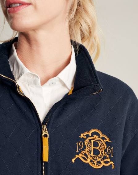 Apparel IE Joules Women Burghley 1/4 Zip Quilted Sweatshirt FRENCH NAVY JVVL112