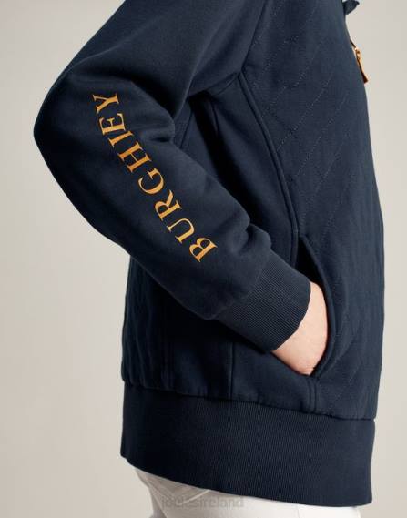 Apparel IE Joules Women Burghley 1/4 Zip Quilted Sweatshirt FRENCH NAVY JVVL112