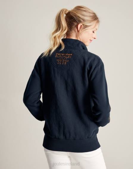 Apparel IE Joules Women Burghley 1/4 Zip Quilted Sweatshirt FRENCH NAVY JVVL112
