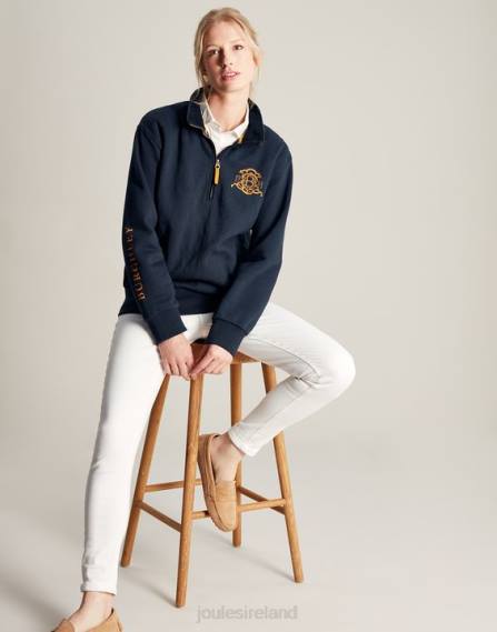 Apparel IE Joules Women Burghley 1/4 Zip Quilted Sweatshirt FRENCH NAVY JVVL112