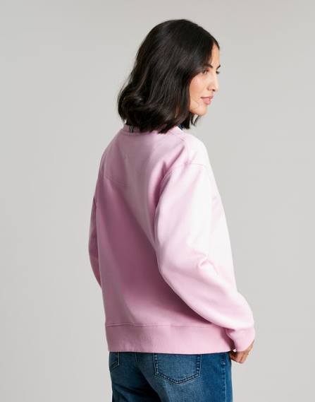 Apparel IE Joules Women Monique Crew Neck Sweatshirt DAWN PINK JVVL65