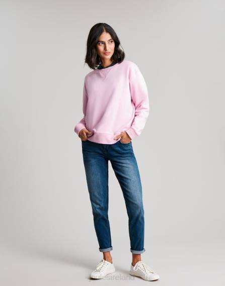 Apparel IE Joules Women Monique Crew Neck Sweatshirt DAWN PINK JVVL65