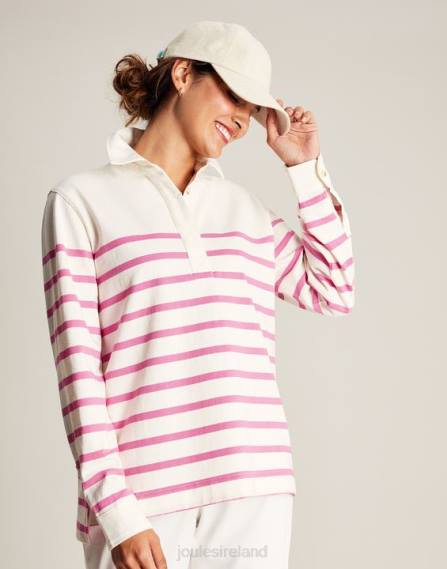 Apparel IE Joules Women Ottilie Deck Shirt PINK STRIPE JVVL31