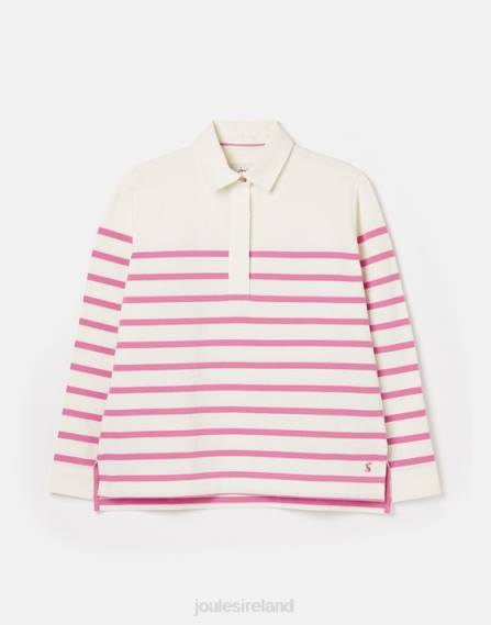 Apparel IE Joules Women Ottilie Deck Shirt PINK STRIPE JVVL31