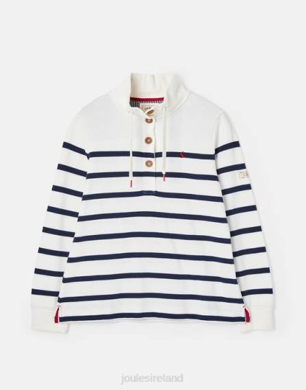 Apparel IE Joules Women Southwold Funnel Neck Sweatshirt NAVY CREME STRIPE JVVL22