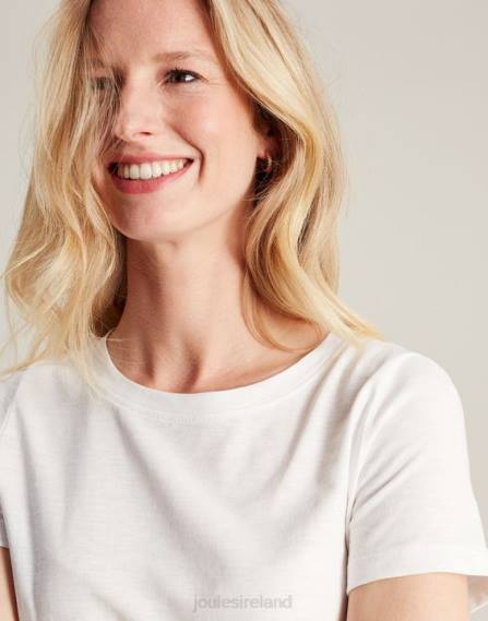 Apparel IE Joules Women Carley Solid Classic Crew T-Shirt BRIGHT WHITE JVVL103
