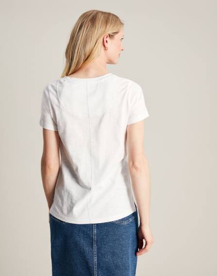 Apparel IE Joules Women Carley Solid Classic Crew T-Shirt BRIGHT WHITE JVVL103