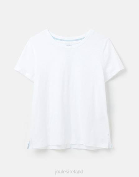 Apparel IE Joules Women Carley Solid Classic Crew T-Shirt BRIGHT WHITE JVVL103