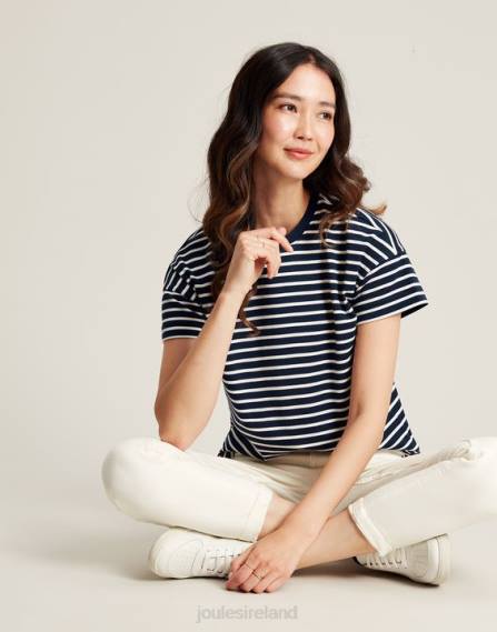 Apparel IE Joules Women Macey Striped Short Sleeve T-Shirt NAVY STRIPE JVVL54