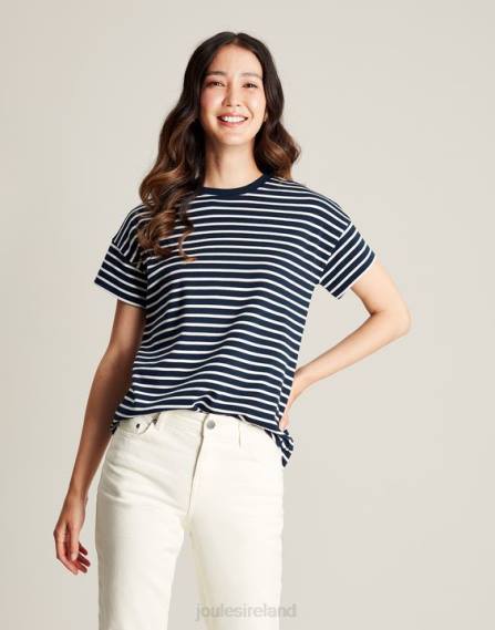 Apparel IE Joules Women Macey Striped Short Sleeve T-Shirt NAVY STRIPE JVVL54