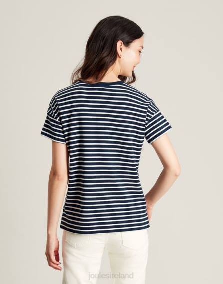 Apparel IE Joules Women Macey Striped Short Sleeve T-Shirt NAVY STRIPE JVVL54