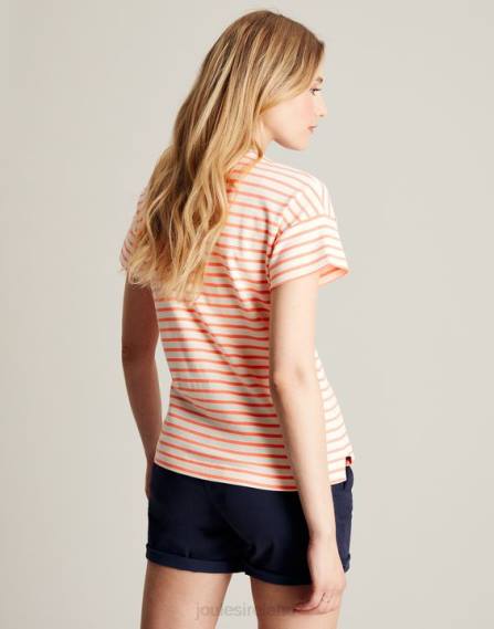 Apparel IE Joules Women Macey Striped Short Sleeve T-Shirt PINK STRIPE JVVL33