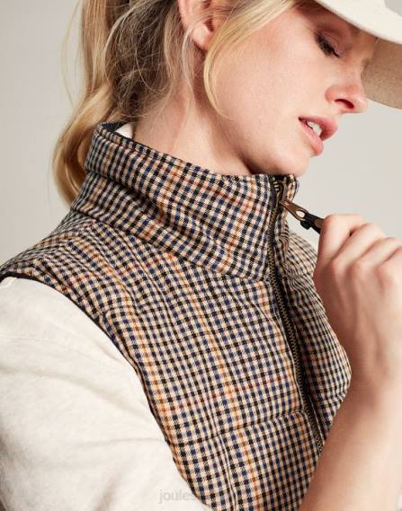 Apparel IE Joules Women Atwell Diamond Quilt Reversible Vest BLACK JVVL50