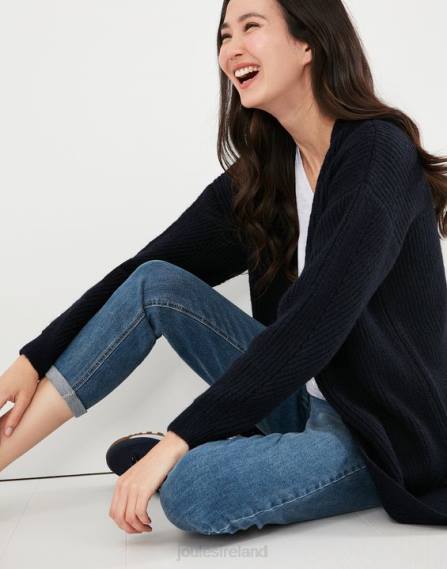 Apparel IE Joules Women Caroline Longline Cardigan BLUE GEM JVVL139