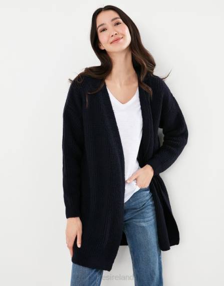 Apparel IE Joules Women Caroline Longline Cardigan BLUE GEM JVVL139