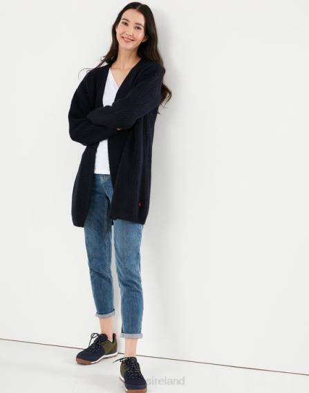 Apparel IE Joules Women Caroline Longline Cardigan BLUE GEM JVVL139