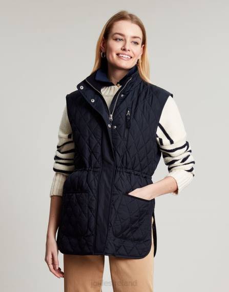 Apparel IE Joules Women Kempton Diamond Quilt Vest MARINE NAVY JVVL39