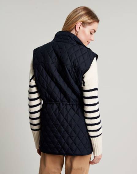 Apparel IE Joules Women Kempton Diamond Quilt Vest MARINE NAVY JVVL39