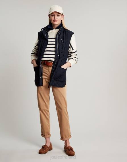 Apparel IE Joules Women Kempton Diamond Quilt Vest MARINE NAVY JVVL39
